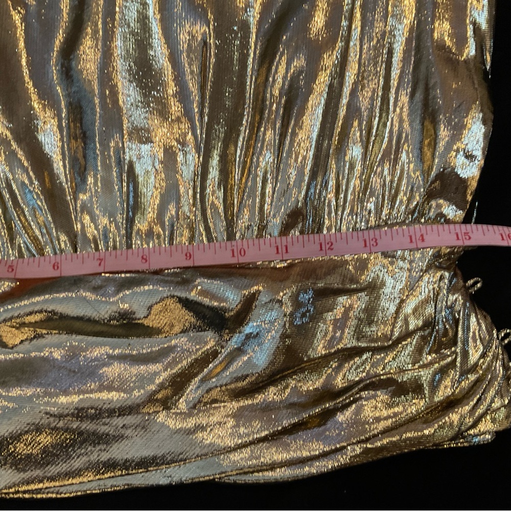 Vintage Gold Metallic Mylar Evening Blouse - Picture 8 of 10